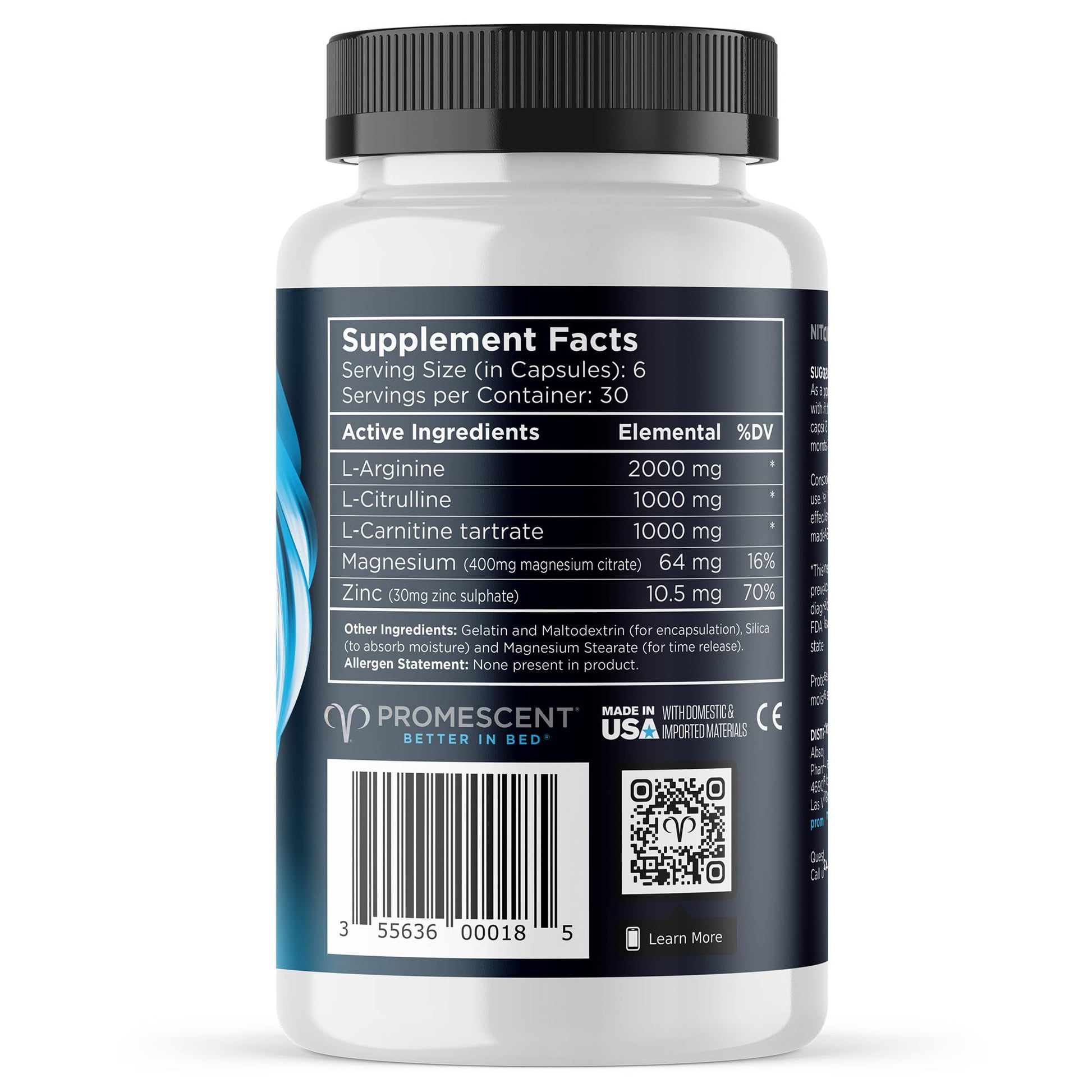 Promescent VitaFLUX Nitric Oxide Supplements for Men, Fast Acting Male Enhancing Pills for Stamina, Size & Performance, L-Arginine L-Citrulline L-Carnitine (30 Servings) - OzHealthStandard
