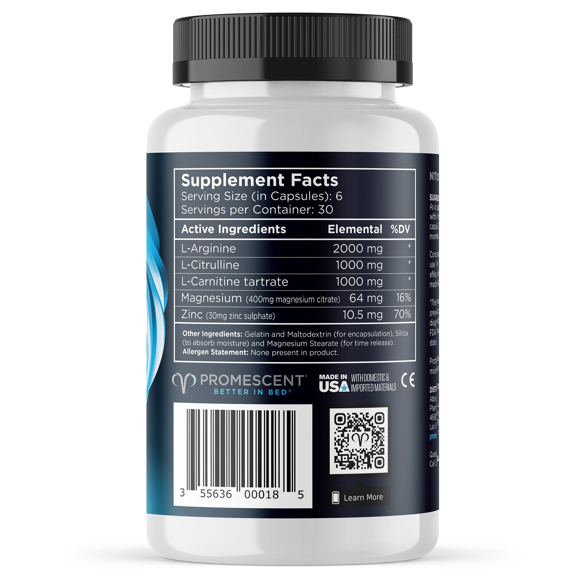 Promescent VitaFLUX Nitric Oxide Supplements for Men, Fast Acting Male Enhancing Pills for Stamina, Size & Performance, L-Arginine L-Citrulline L-Carnitine (30 Servings) - OzHealthStandard