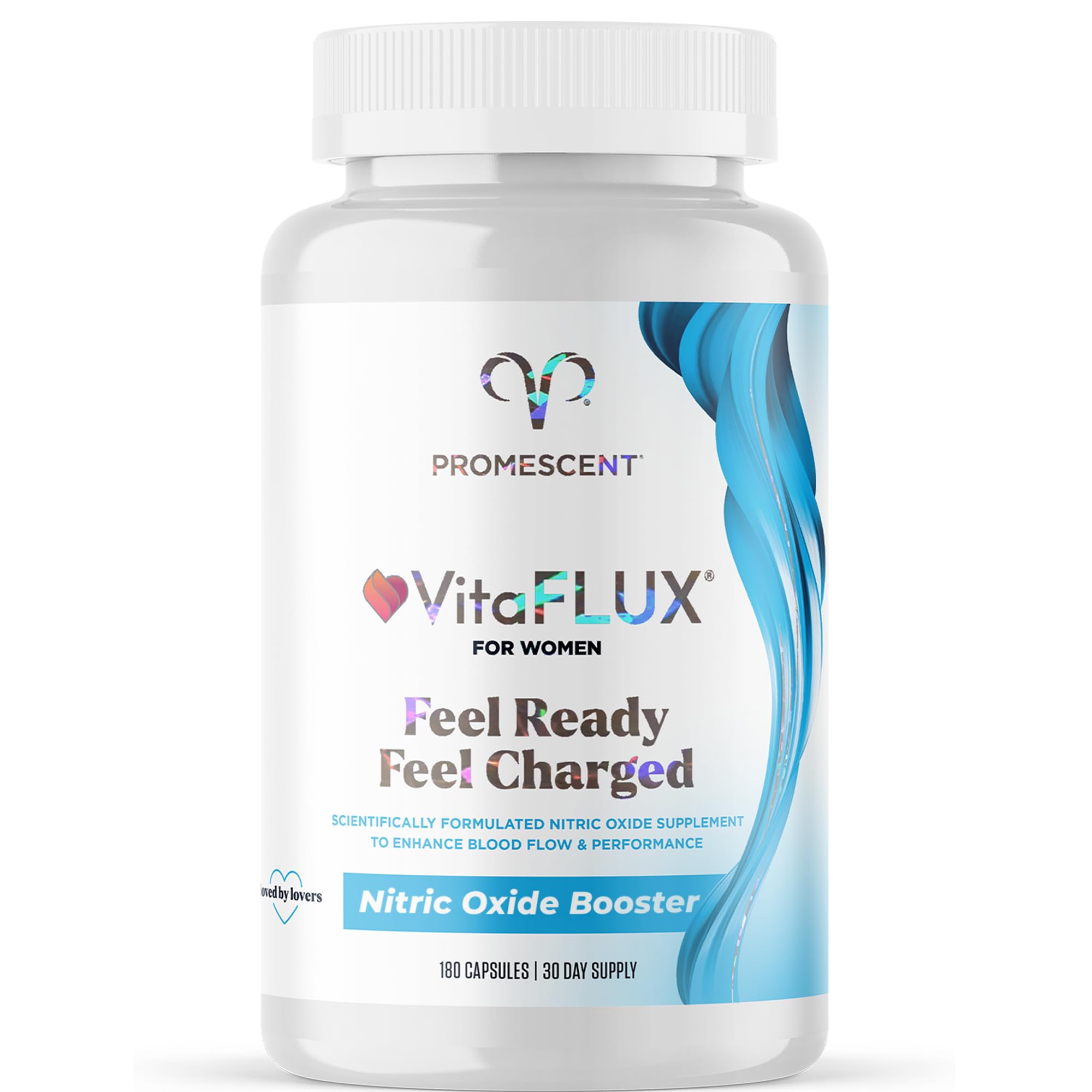 Promescent VitaFLUX Women's Nitric Oxide Booster Supplement, Boost Energy & Performance - Therapeutic Dose of Essential Amino Acids L Arginine, L Citrulline, L Carnitine, Zinc (180 Capsules) - OzHealthStandard