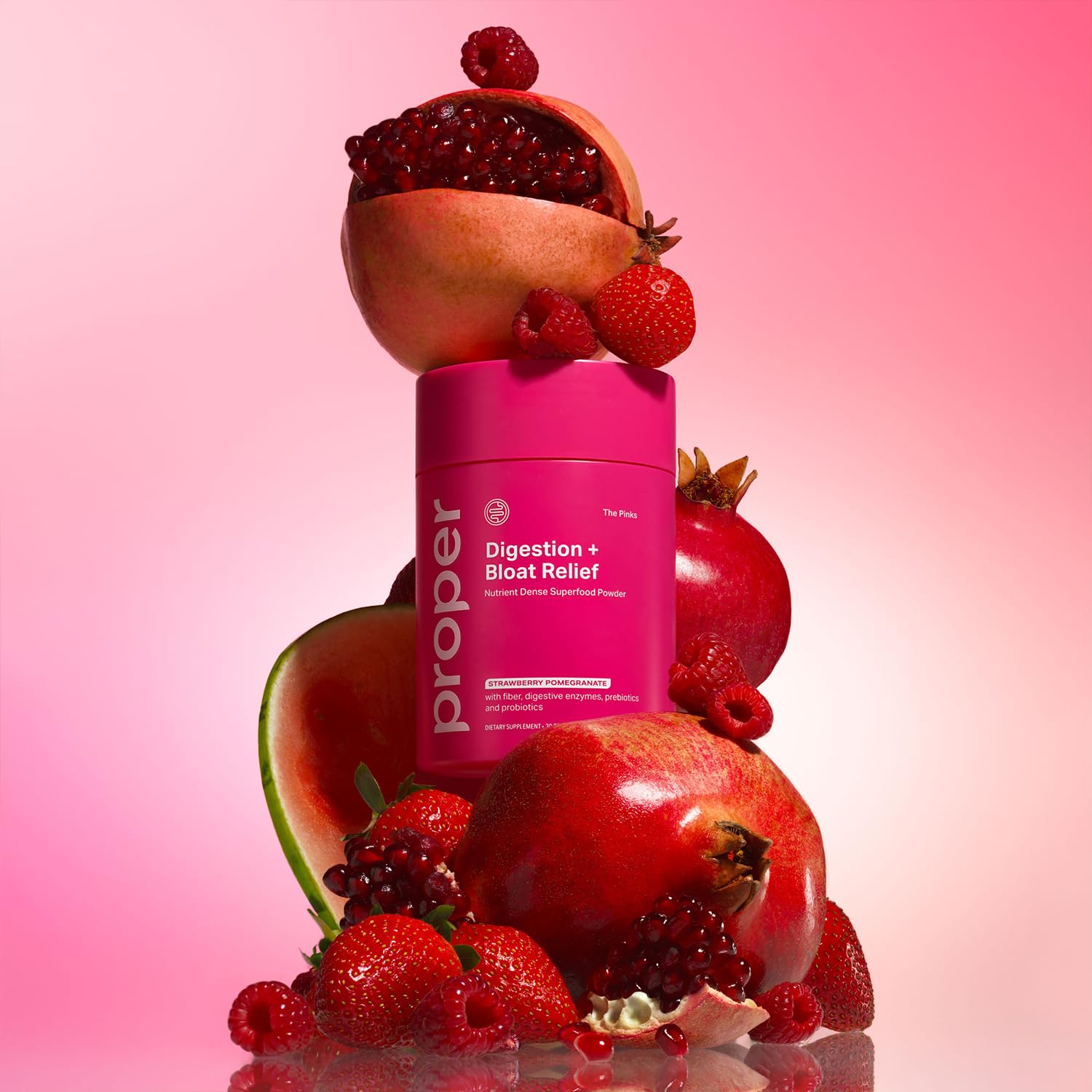 Proper, The Pinks Digestion and Bloat Relief. Drink Mix with Gut Health Probiotics, Prebiotics, Beet Root & Enzymes for Digestive Support. Bloating and Microbiome - OzHealthStandard