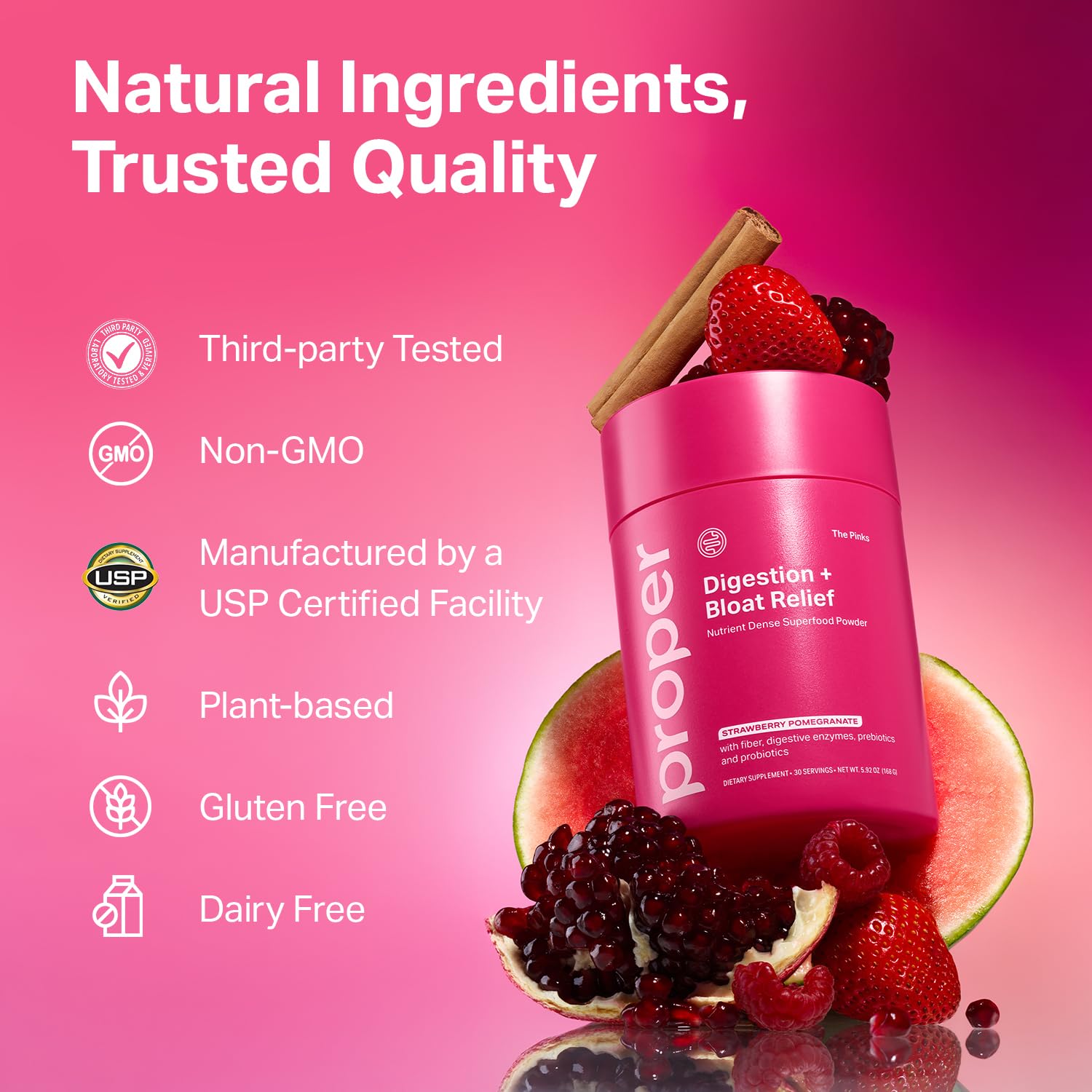 Proper, The Pinks Digestion and Bloat Relief. Drink Mix with Gut Health Probiotics, Prebiotics, Beet Root & Enzymes for Digestive Support. Bloating and Microbiome - OzHealthStandard