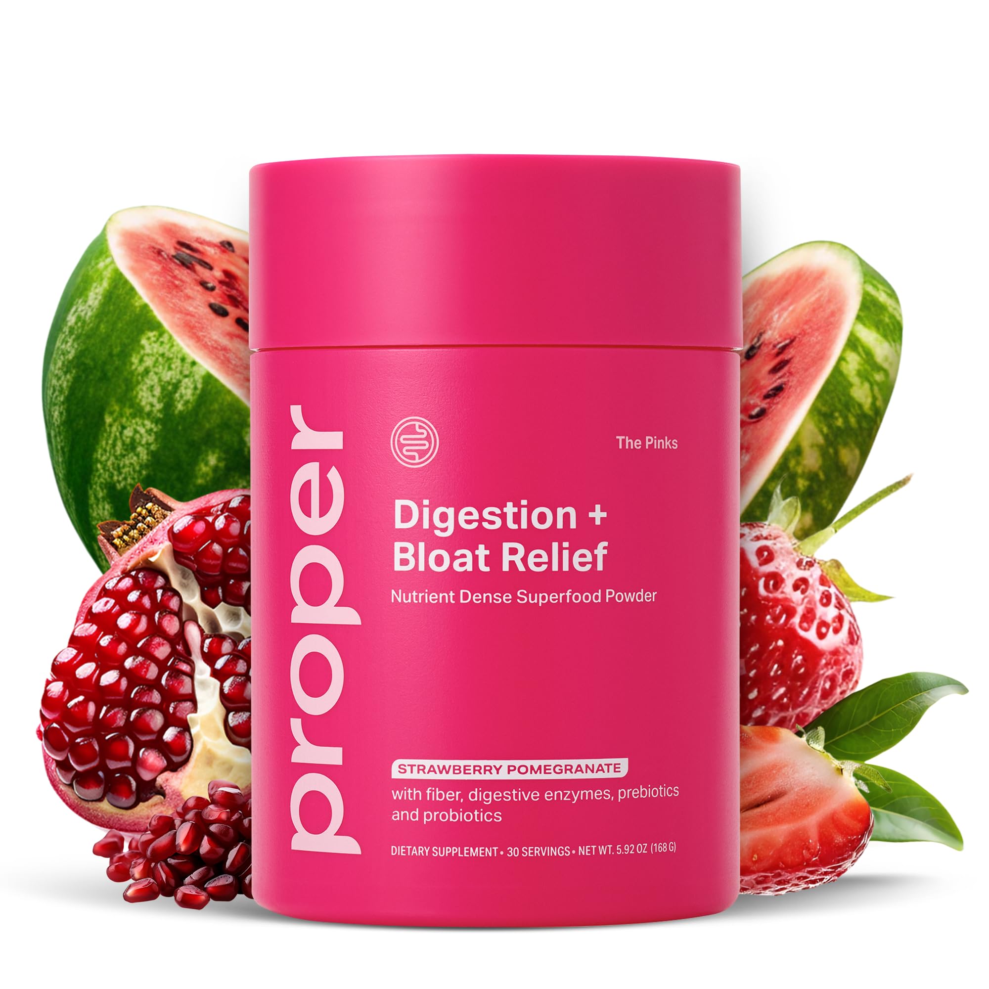 Proper, The Pinks Digestion and Bloat Relief. Drink Mix with Gut Health Probiotics, Prebiotics, Beet Root & Enzymes for Digestive Support. Bloating and Microbiome - OzHealthStandard