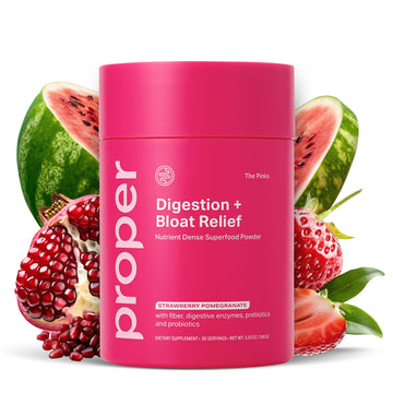 Proper, The Pinks Digestion and Bloat Relief. Drink Mix with Gut Health Probiotics, Prebiotics, Beet Root & Enzymes for Digestive Support. Bloating and Microbiome - OzHealthStandard