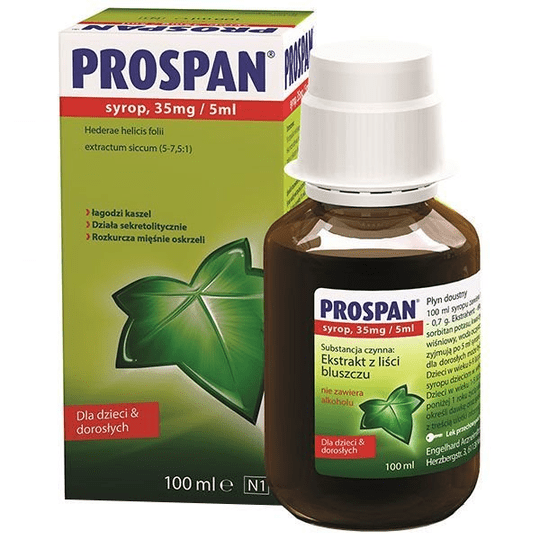 Prospan 35mg/5ml, syrup for adults and children from 2 years of age, 100ml - OzHealthStandard