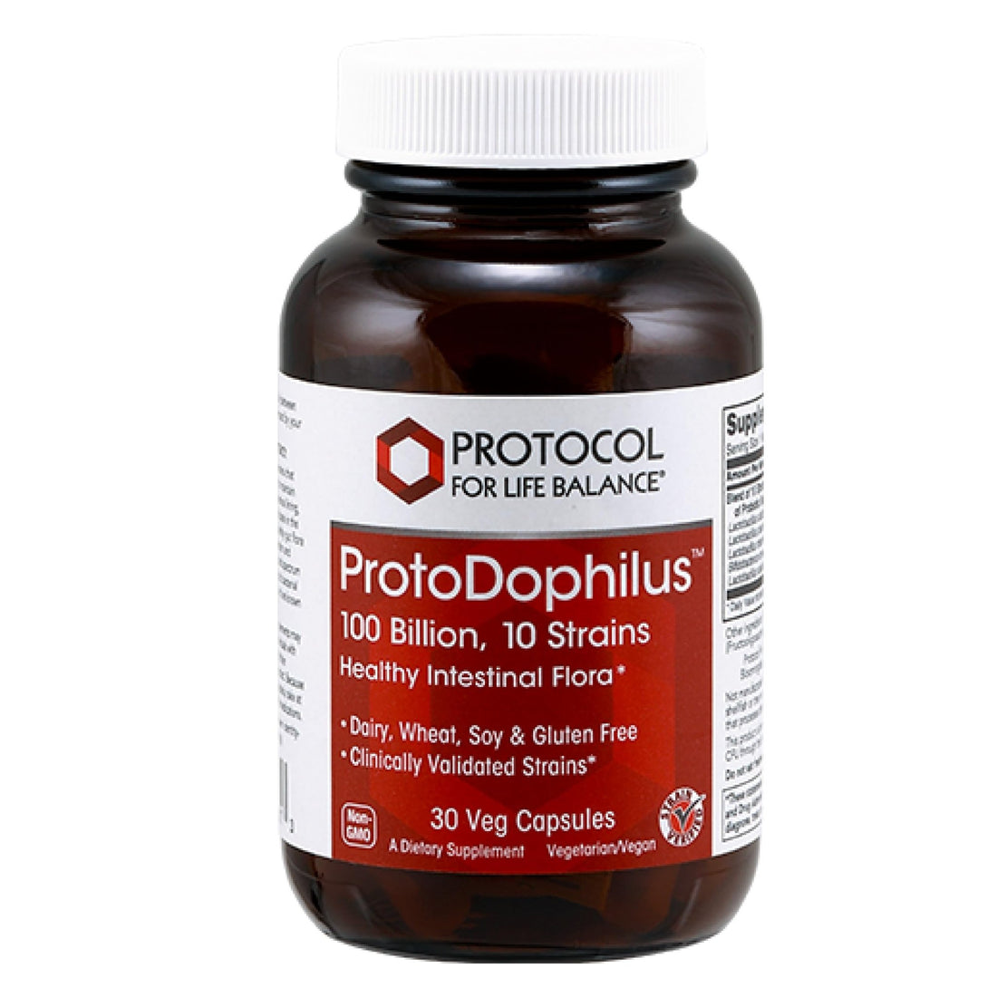 PROTOCOL FOR LIFE BALANCE Proto Dophilus 100 Billion 10 Strains - Support Digestive Gut Health Immune System & Detox - Dairy, Wheat, Soy & Gluten Free - Vegan & Nut Free - 30 Veg Capsules - OzHealthStandard