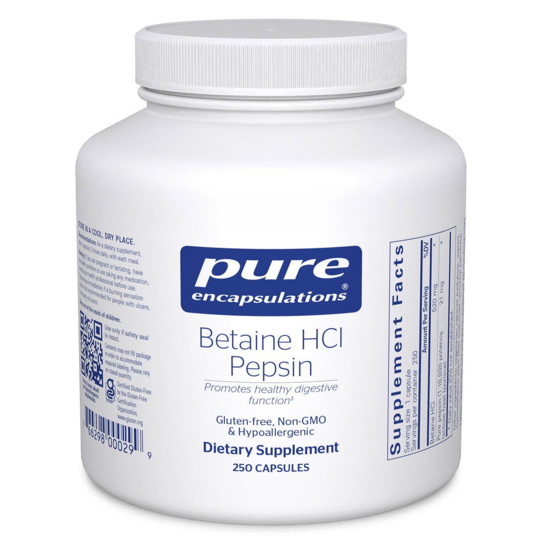 Pure Encapsulations Betaine HCl Pepsin - Digestive Enzymes Supplement for Digestion Aid & Support, Stomach Acid & Nutrient Absorption* - OzHealthStandard