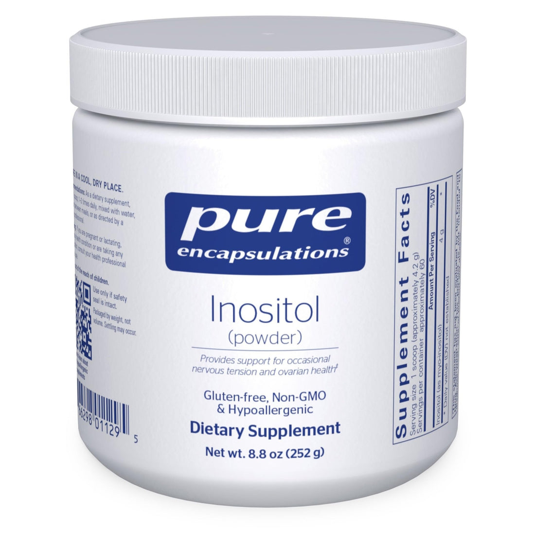 Pure Encapsulations Inositol (Powder) - Supplement to Support Energy, Nervous System & Ovarian Function* - with Myo-Inositol - 8.8 Ounces - OzHealthStandard