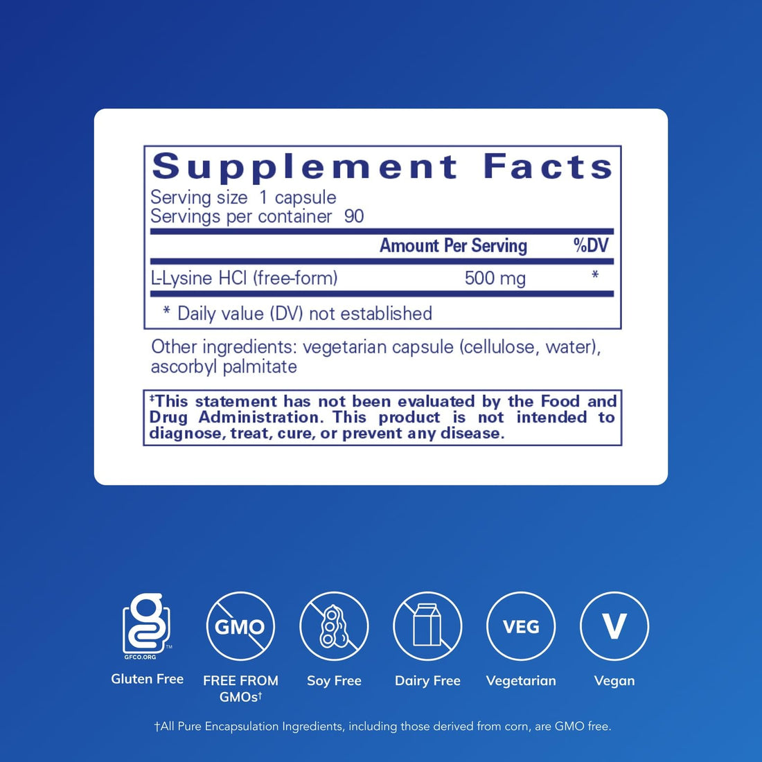 Pure Encapsulations L-Lysine - Essential Amino Acid Supplement for Immune Support & Gum, Lip Health* - with L-Lysine HCl - 90 Capsules - OzHealthStandard