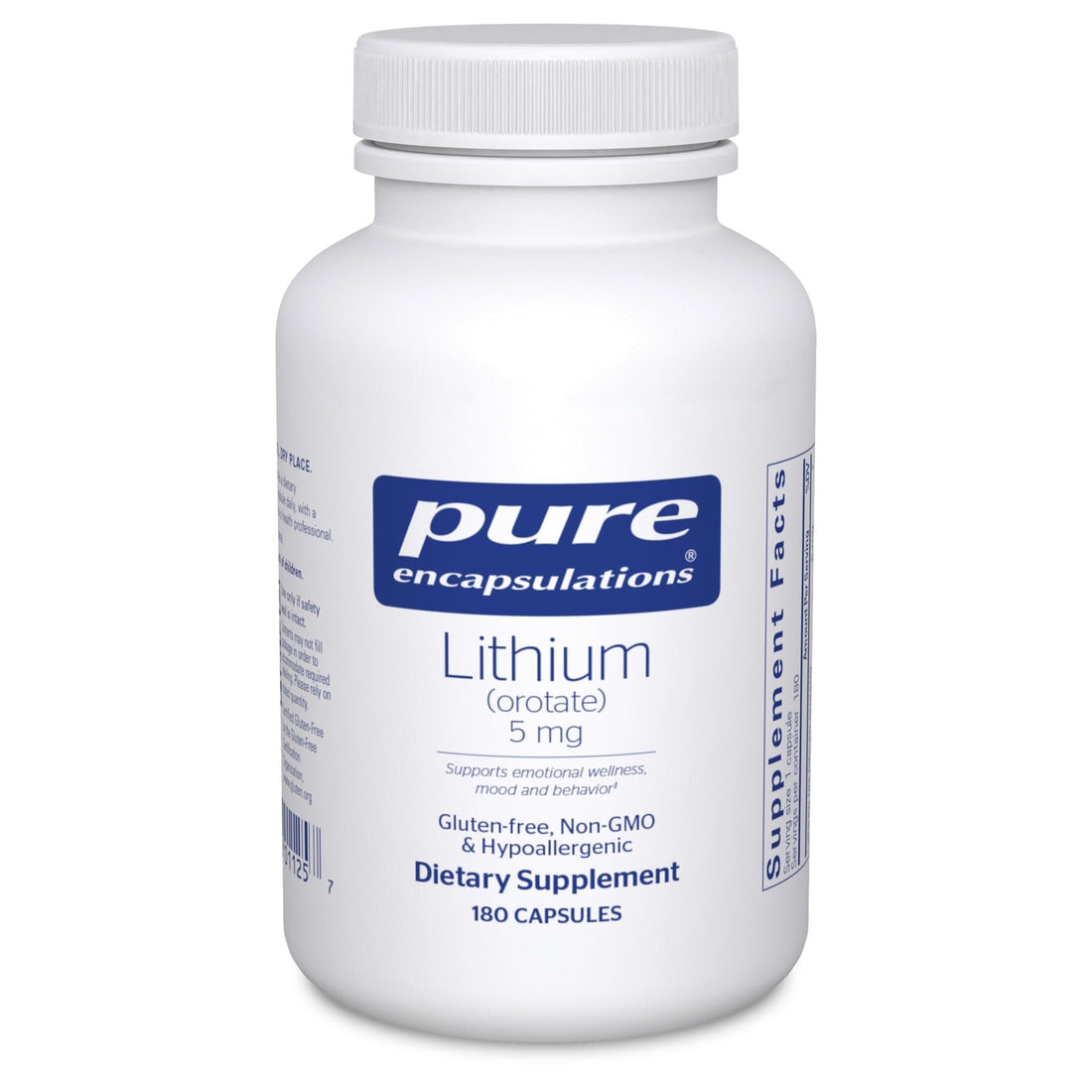 Pure Encapsulations Lithium Orotate 5 mg - Brain Support Supplement - with N-Acetyl-L-Cysteine (NAC) for Memory & Brain Behavior* - OzHealthStandard
