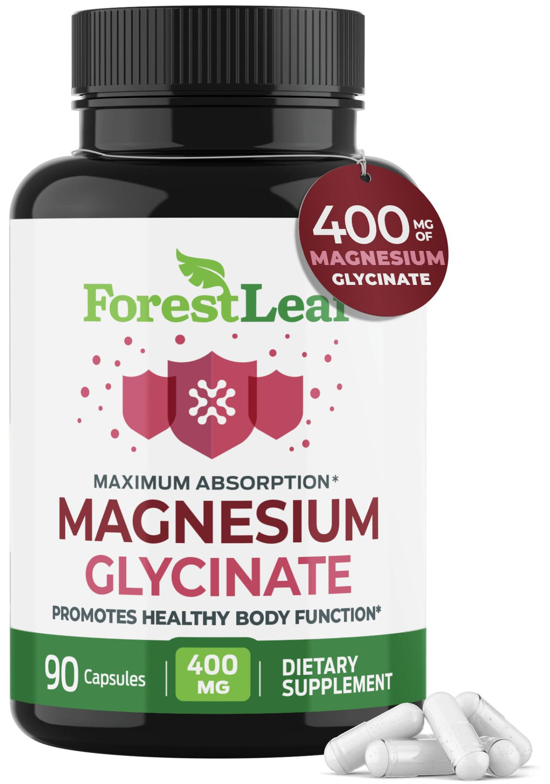 Pure Magnesium Glycinate 400mg Serving - High Absorption Magnesium Glycinate - Mag Bisglycinate for Stress, Bones, Muscles, Nerves, - OzHealthStandard