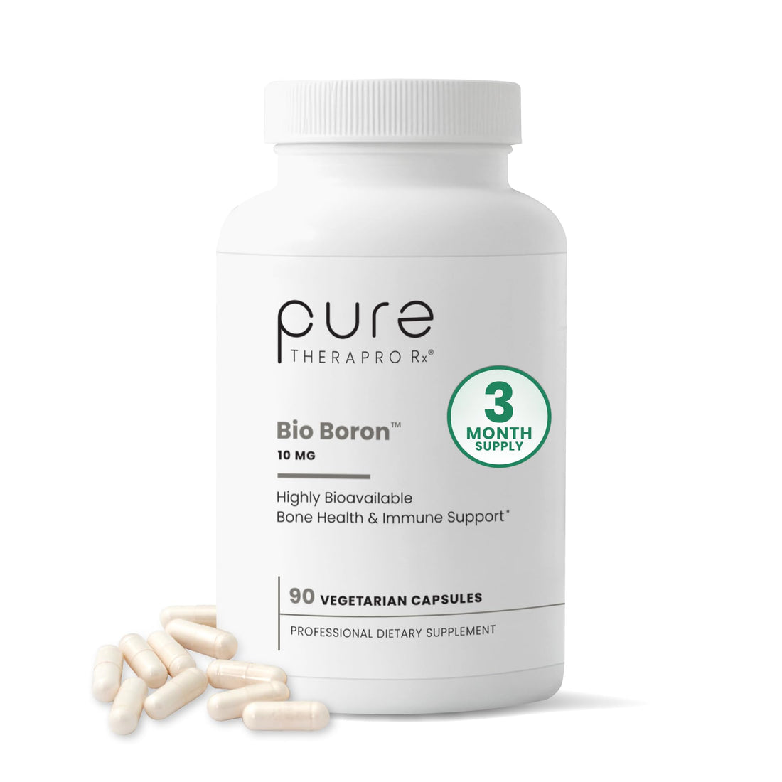 Pure TheraPro Rx Bio Boron 10mg, 3 Months Supply - Bororganic Glycine Boron for Men & Women - Premium Formula for Bone Health, Joint Flexibility - OzHealthStandard