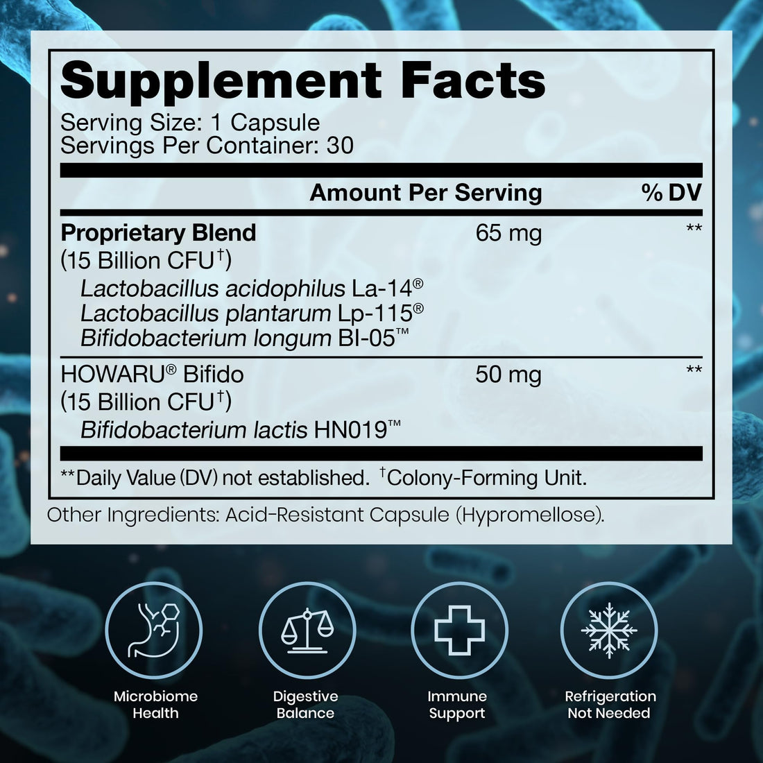Pure Therapro Rx Power Probiotic Daily - 30 Acid-Resistant Capsules | 4 Proven Strains - 30 Billion CFU/Capsule | Patented Activ-Vial Desiccant Bottle - OzHealthStandard