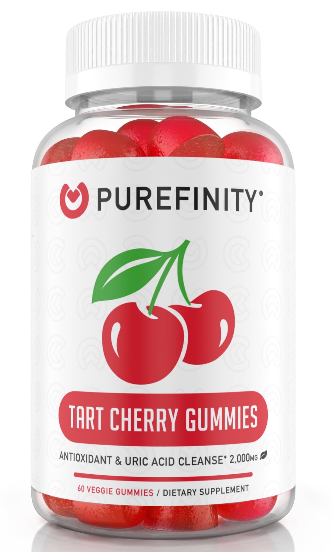 PUREFINITY Tart Cherry Gummies – Uric Acid Flush for Joint Relief & Recovery, Raw Juice Extract Antioxidant – Non-GMO, Gluten Free, Vegan, 60 Count - OzHealthStandard