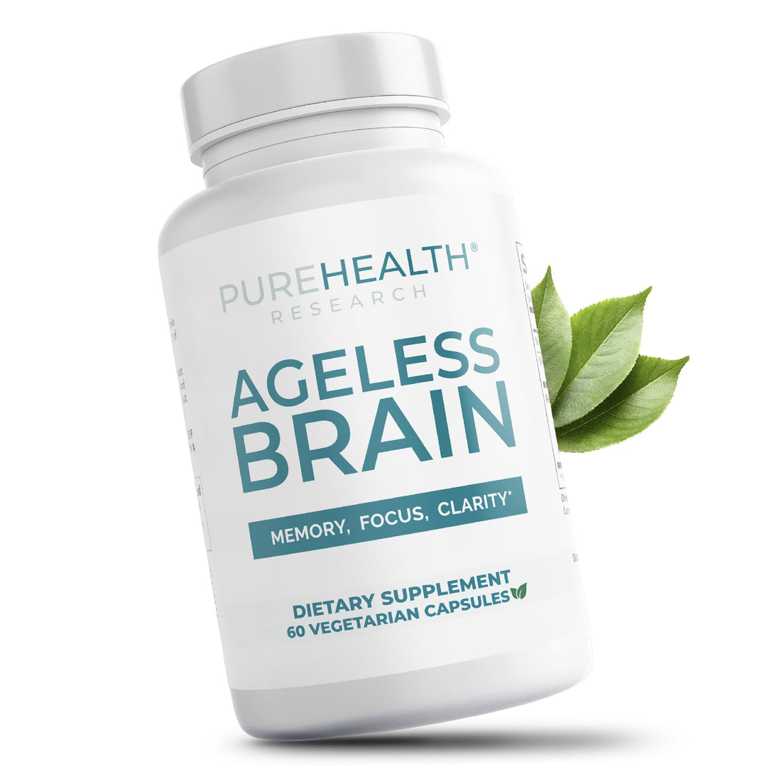 PUREHEALTH RESEARCH Ageless Brain Supplements for Memory and Focus - Nootropic Brain Health Supplement for Adults - with Bacopa Monieri, Alpha GPC, L-Tyrosine, Vitamin B6, Niacin & More, 60 Capsules - OzHealthStandard