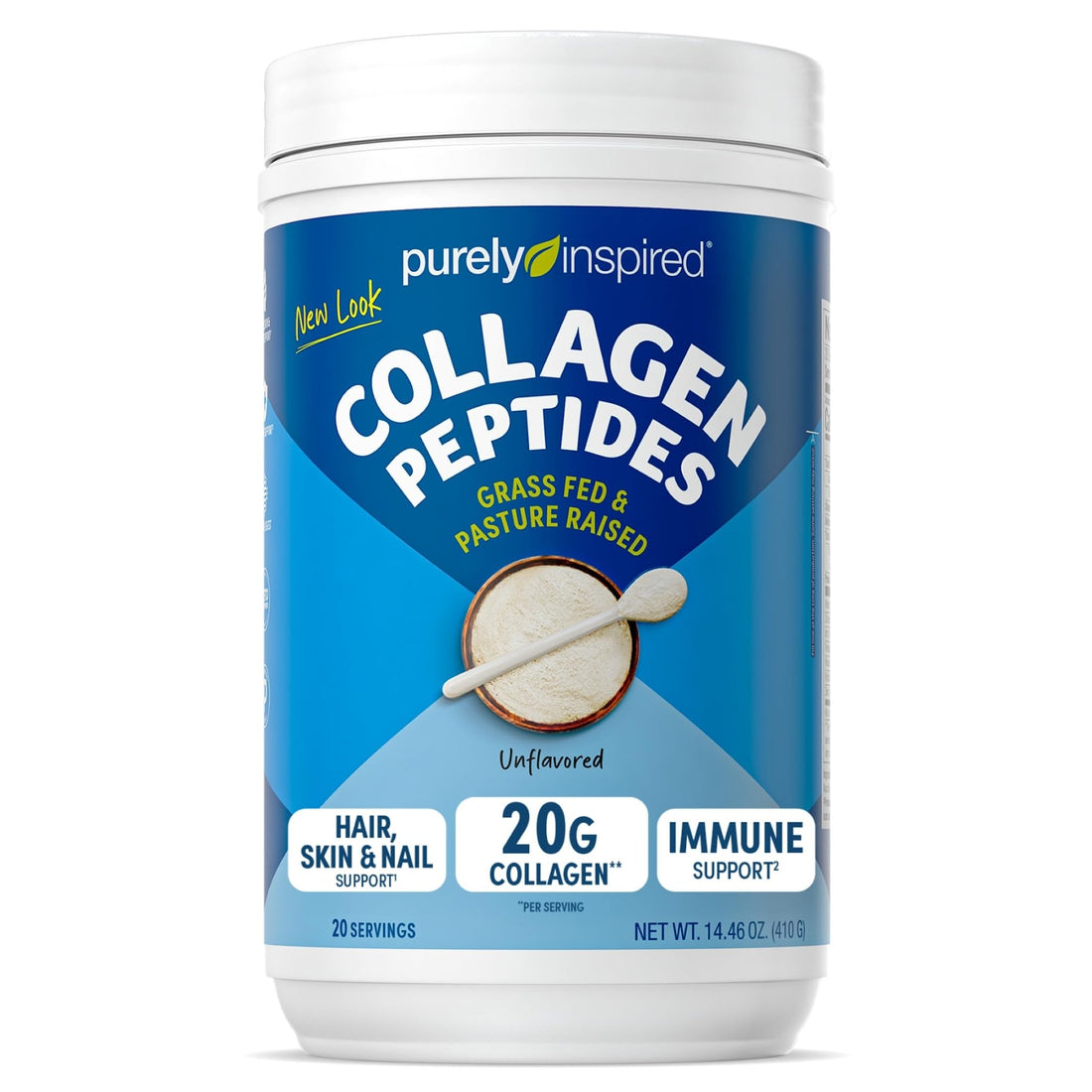 Purely Inspired Collagen Powder, Unflavored (20 Servings) - 20g Hydrolyzed Collagen Peptides Protein Powder for Women & Men - Grass-Fed & Pasture Raised Supports Hair - OzHealthStandard