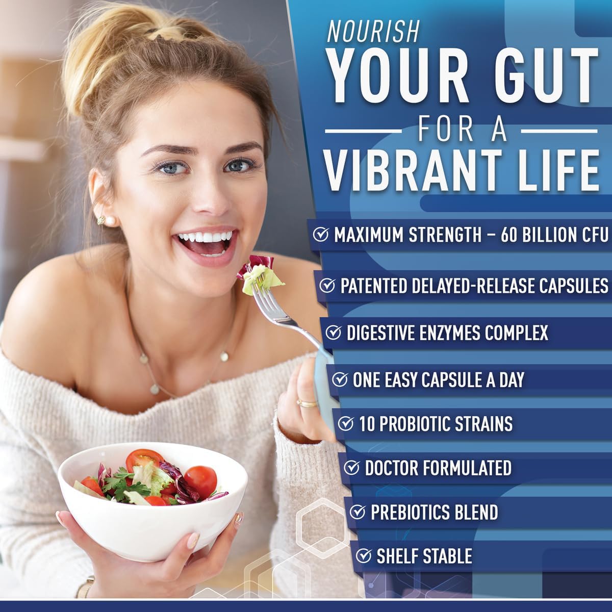 Purely Optimal Probiotics for Digestive Health, 60 Billion CFU – Delayed-Release with Digestive Enzymes & Organic Prebiotics – Bloating, Immune & Energy Support, 30 Caps - OzHealthStandard