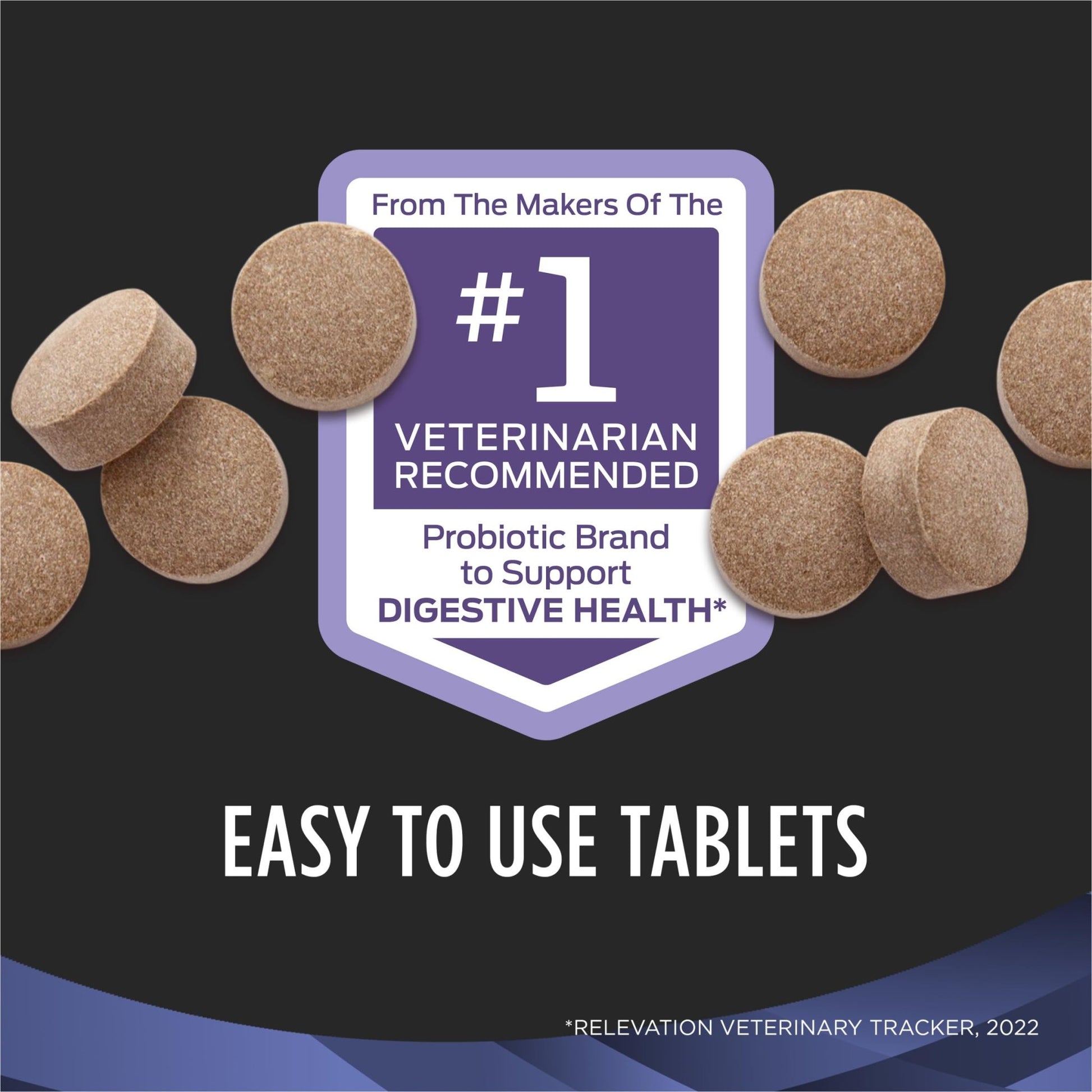 Purina Pro Plan Veterinary Supplements FortiFlora Daily Probiotics for Dogs Chewable Tablets for Digestive Gut Health and Diarrhea - 90 ct. Canister - OzHealthStandard