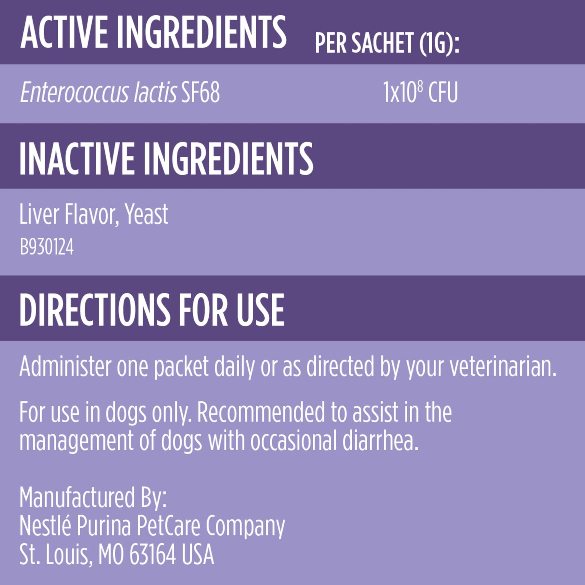Purina Pro Plan Veterinary Supplements FortiFlora Daily Probiotics for Dogs, Helps Digestive Gut Health and Diarrhea - 30 ct. Box - OzHealthStandard
