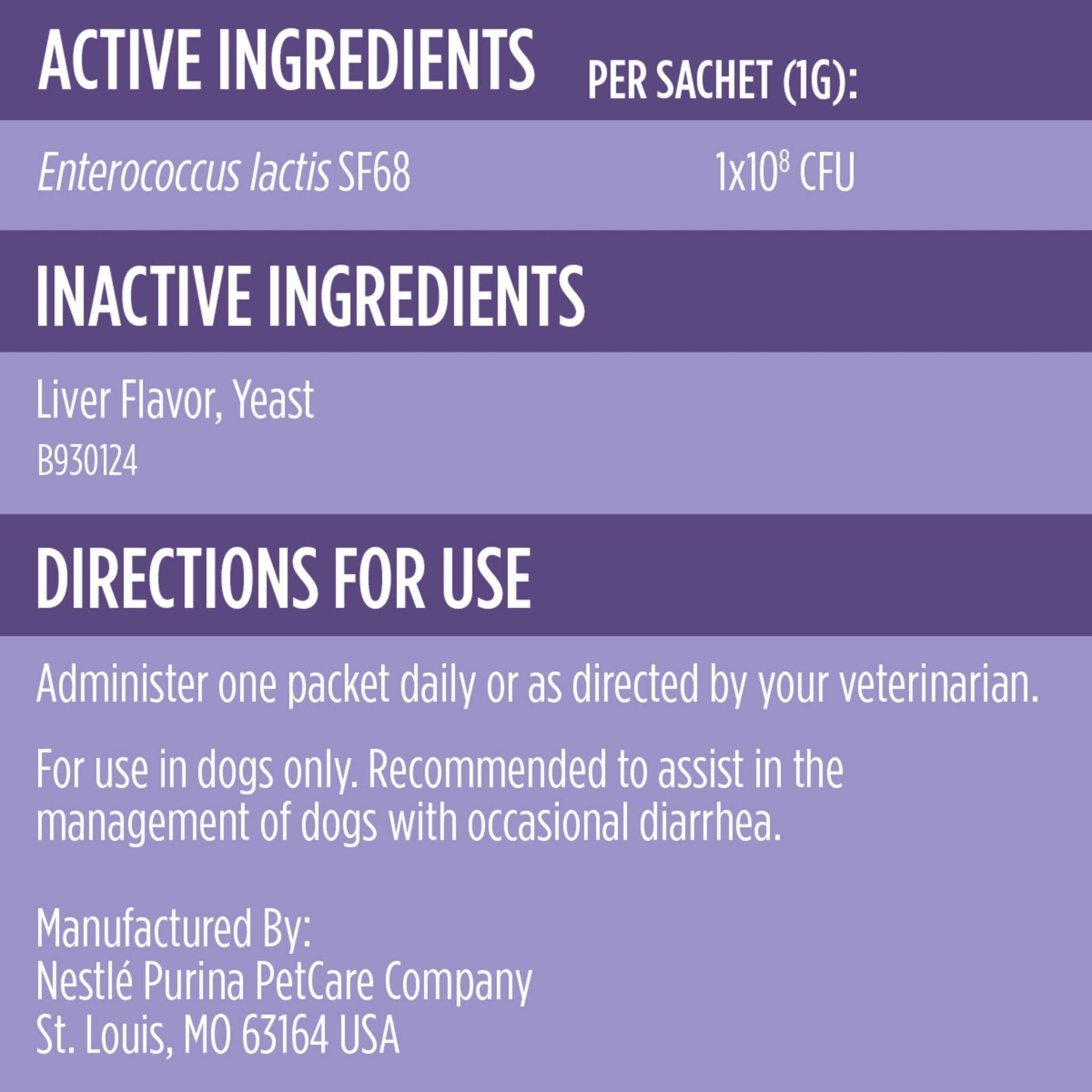 Purina Pro Plan Veterinary Supplements FortiFlora Daily Probiotics for Dogs, Helps Digestive Gut Health and Diarrhea - 30 ct. Box - OzHealthStandard