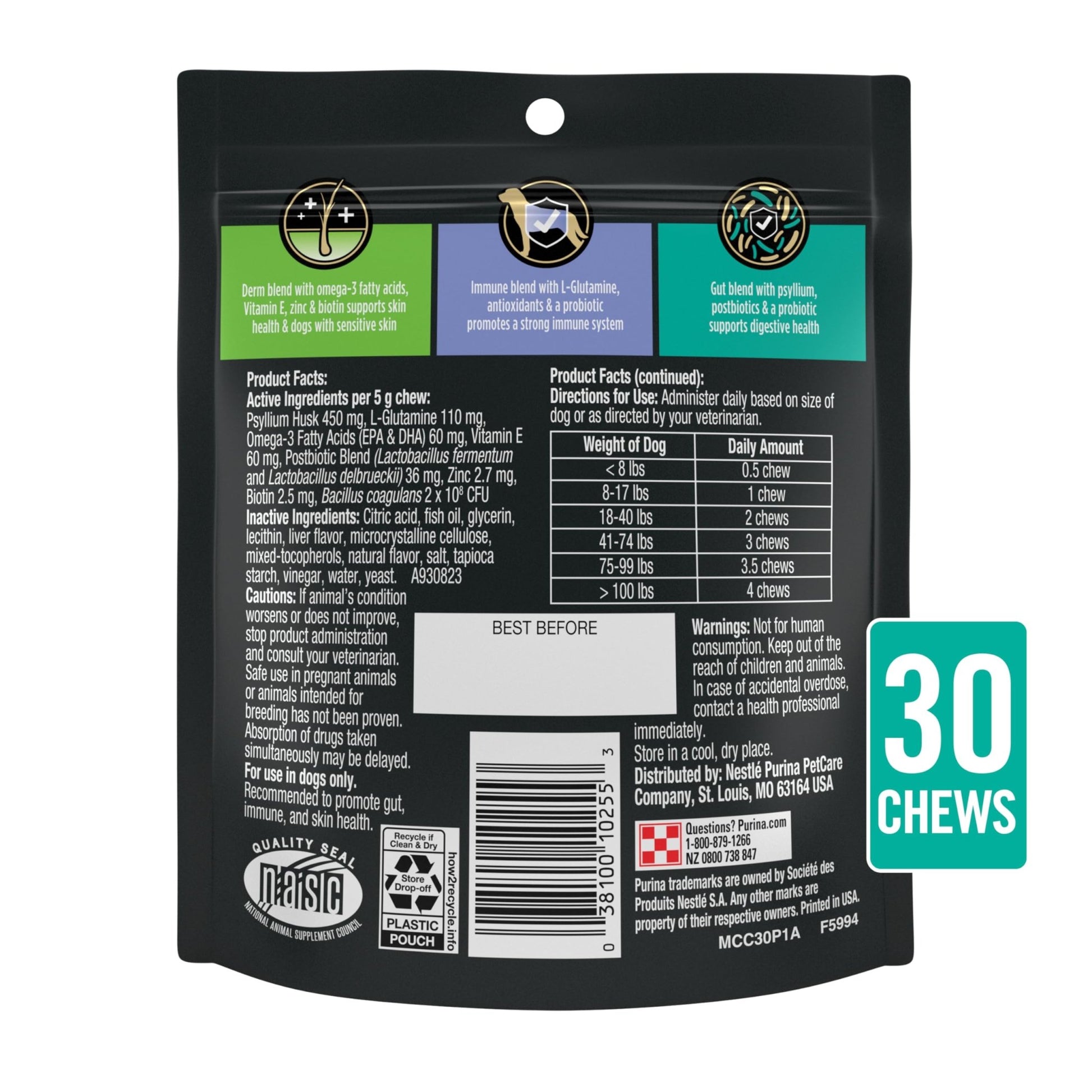 Purina Pro Plan Veterinary Supplements Multi Care Dog Supplements - 30 ct. Pouch - OzHealthStandard
