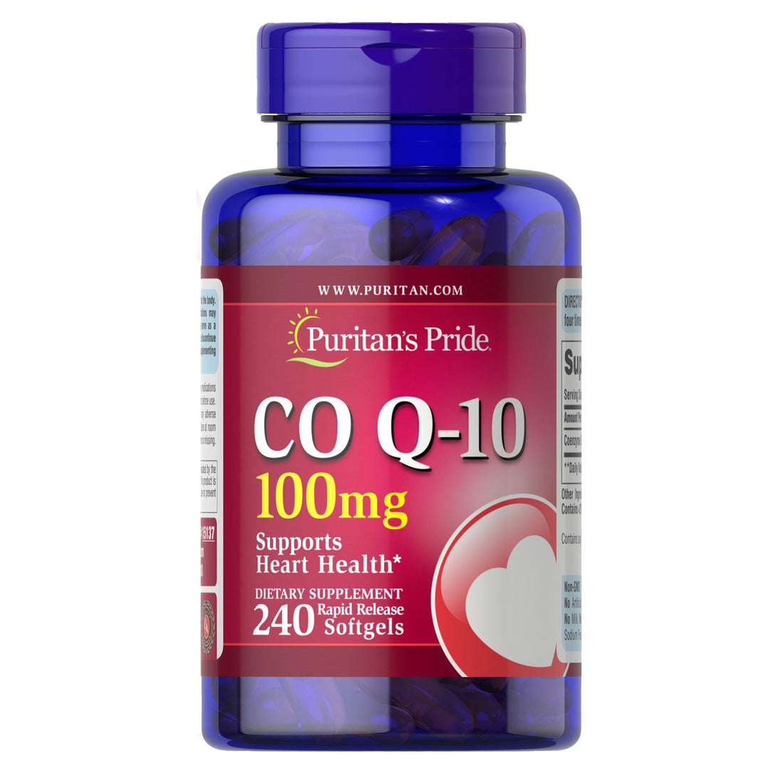 Puritan's Pride Coenzyme CoQ10 100mg, Dietary Supplement for Heart Health, Blood Pressure, Oral Gum Health, and Healthy Aging Support - OzHealthStandard