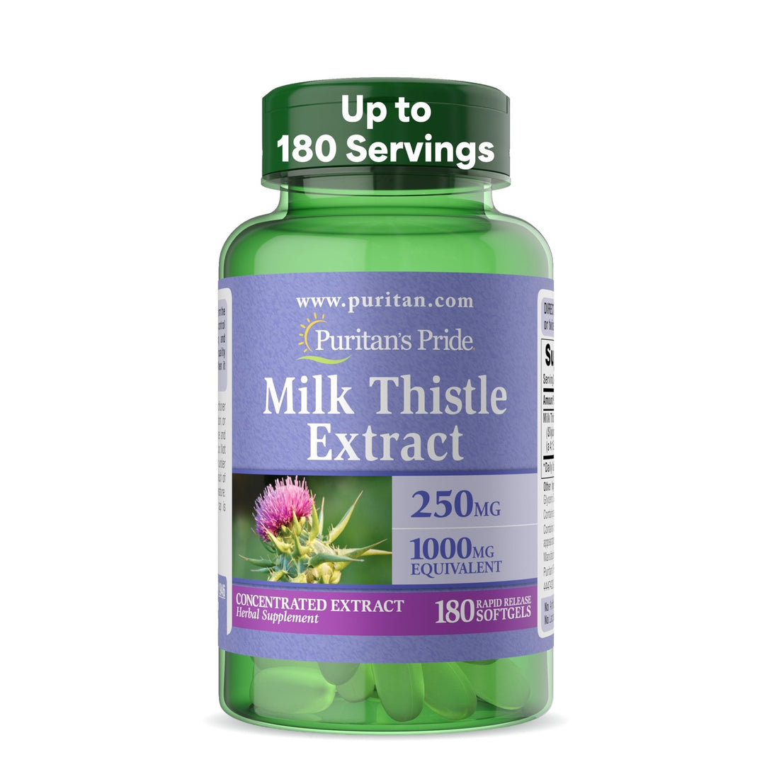 Puritan's Pride Milk Thistle Silymarin 4:1 Concentration Extract 250 mg (1000 mg Equivalent) - OzHealthStandard
