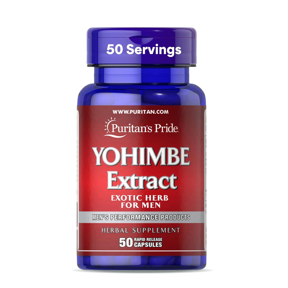 Puritan's Pride Yohimbe Exotic Herb for Men 250 mg (1000mg Equivalent), Dietary Supplement, 50 Rapid Release Capsules - OzHealthStandard