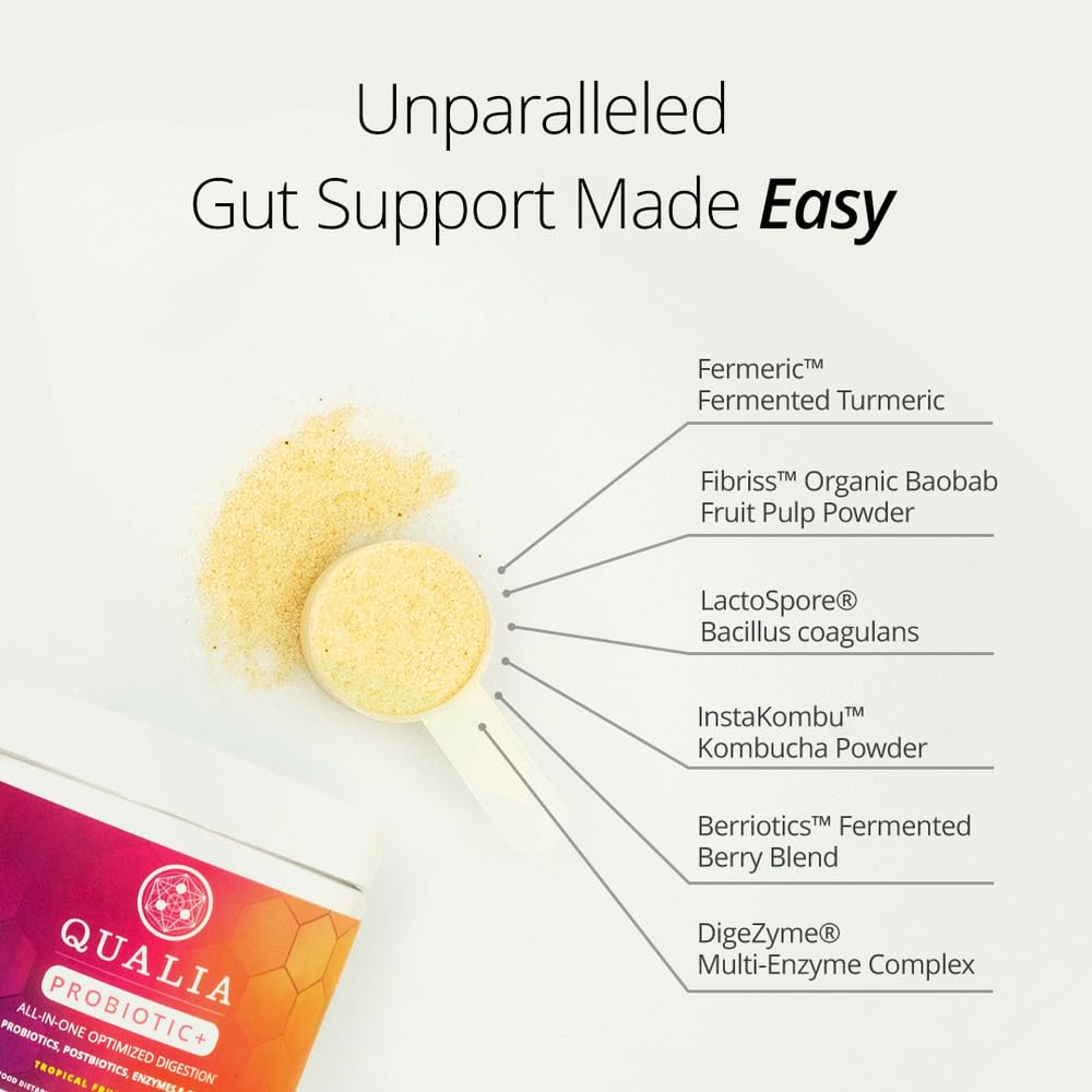Qualia Probiotic - 28 Science-Backed Spore Probiotics, Prebiotics, and Postbiotics. Total Gut Support. Soothes Digestive discomfort. Ethically sourced. Promotes Akkermansia Growth. 1 Month Supply - OzHealthStandard