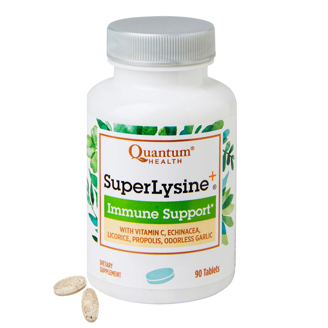 Quantum Health Super Lysine+ / Advanced Formula Lysine+ Immune Support with Vitamin C, Echinacea, Licorice, Propolis, Odorless Garlic (90 Tablets) - OzHealthStandard