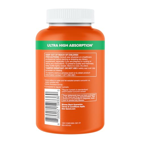 Qunol Turmeric and Ginger Capsules, 1000mg Turmeric Supplement, Ultra High Absorption to Support Joint Health, 1 Doctor Recommended Form - OzHealthStandard