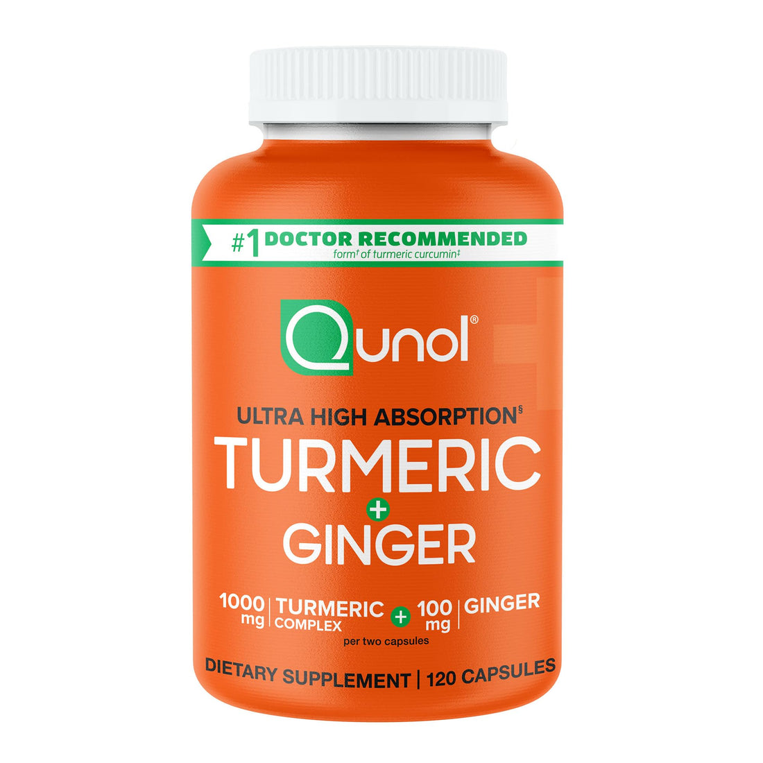 Qunol Turmeric and Ginger Capsules, 1000mg Turmeric Supplement, Ultra High Absorption to Support Joint Health, 1 Doctor Recommended Form - OzHealthStandard