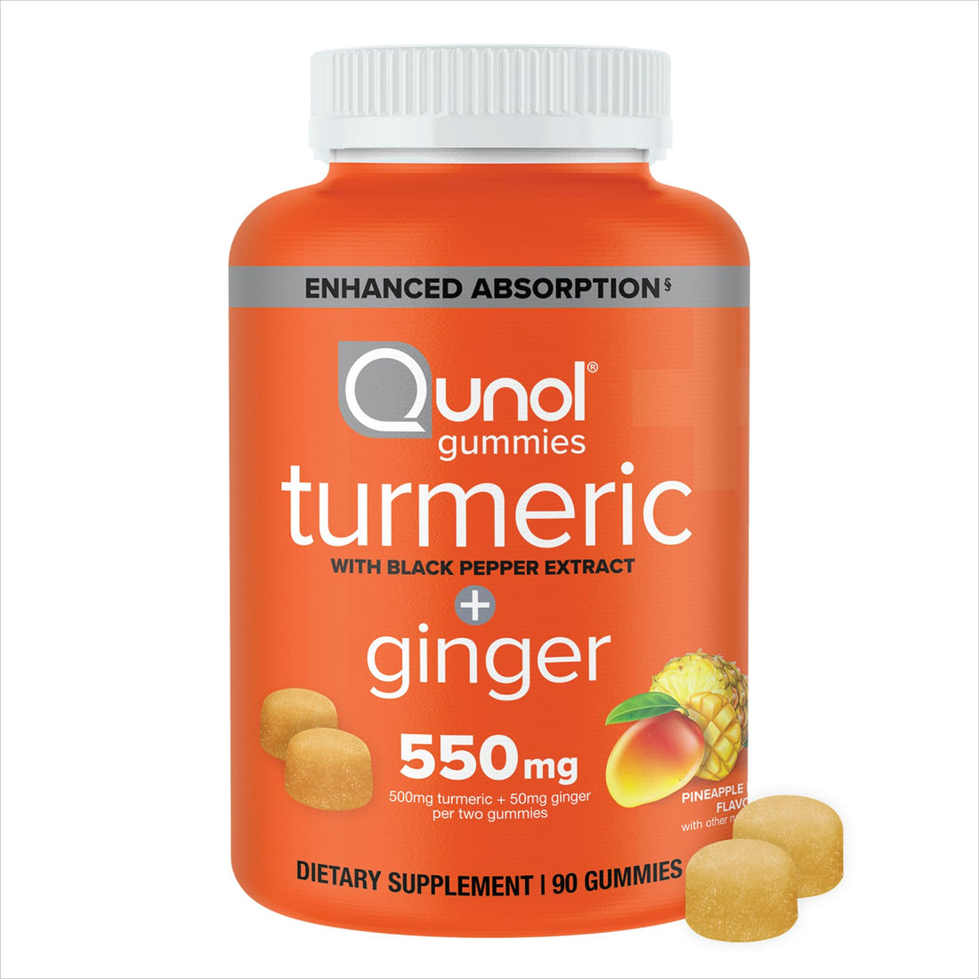 Qunol Turmeric and Ginger with Black Pepper Gummies, Turmeric Curcumin Supplement, Joint Health Support Gummy, 90ct Gummies - OzHealthStandard
