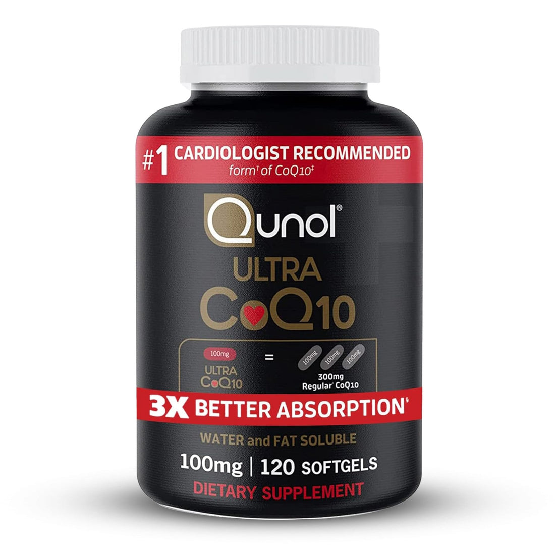 Qunol Ultra CoQ10 100mg, 3x Better Absorption, Patented Water and Fat Soluble Natural Supplement Form of Coenzyme Q10 - OzHealthStandard
