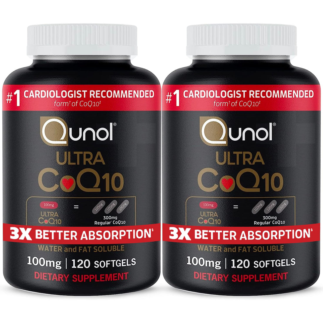 Qunol Ultra CoQ10 100mg, 3x Better Absorption, Patented Water and Fat Soluble Natural Supplement Form of Coenzyme Q10 - OzHealthStandard