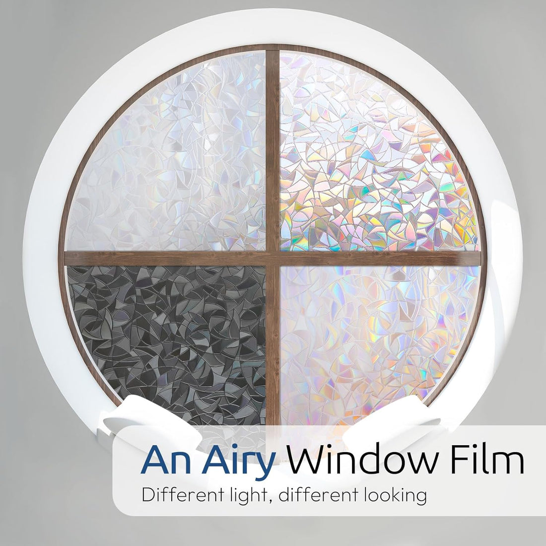 rabbitgoo Window Privacy Film Rainbow Film Decorative Window Sticker, 3D Static Stained - OzHealthStandard