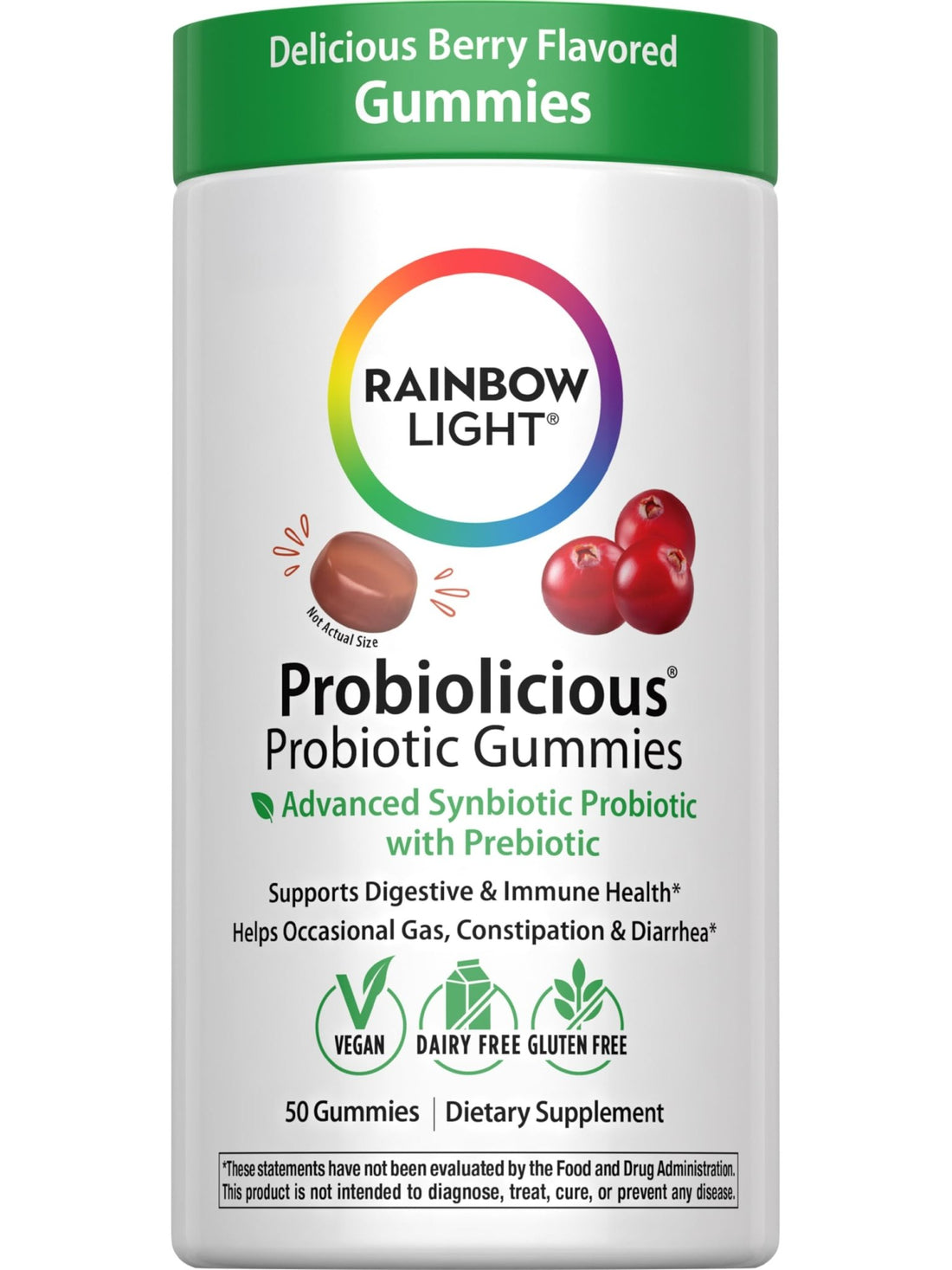 Rainbow Light Probiotic Gummies | 50 Count | Advanced Synbiotic with Prebiotic | for Men, Women & Children | Supports Digestive & Immune Health - OzHealthStandard