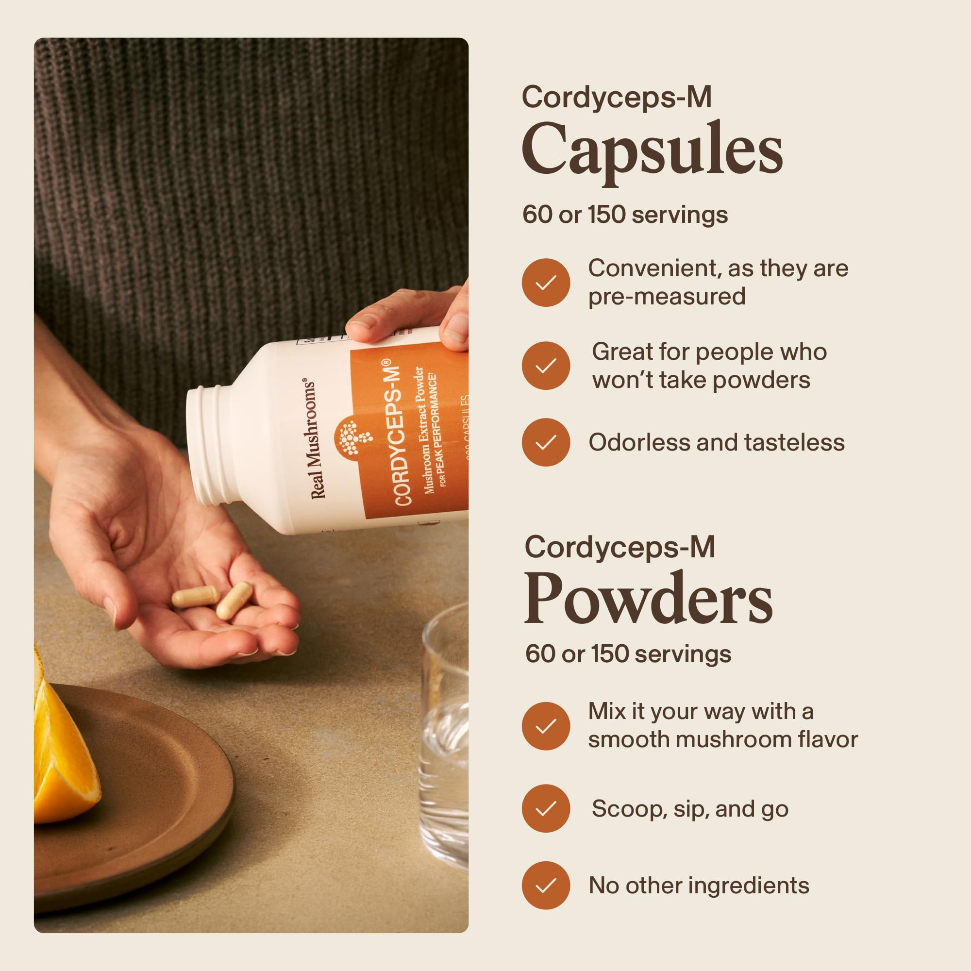 Real Mushrooms Capsules Supplements - Organic Cordyceps Mushroom Powder in Capsules - Energy and Performance Mushrooms with Verified Beta Glucans - Vegan, Non-GMO, 300 Capsules - OzHealthStandard