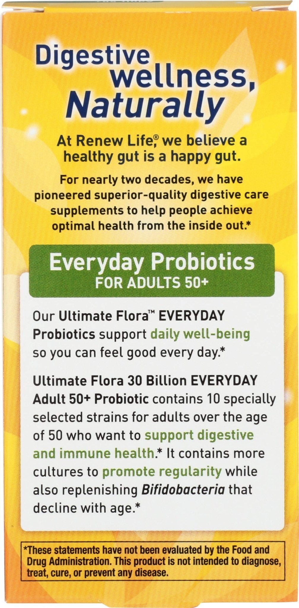 Renew Life Probiotic Adult 50 Plus Probiotic Capsules, Daily Supplement Supports Urinary, Digestive and Immune Health, L. Rhamnosus GG, Dairy, Soy and gluten-free, 30 Billion CFU, 30 Count - OzHealthStandard