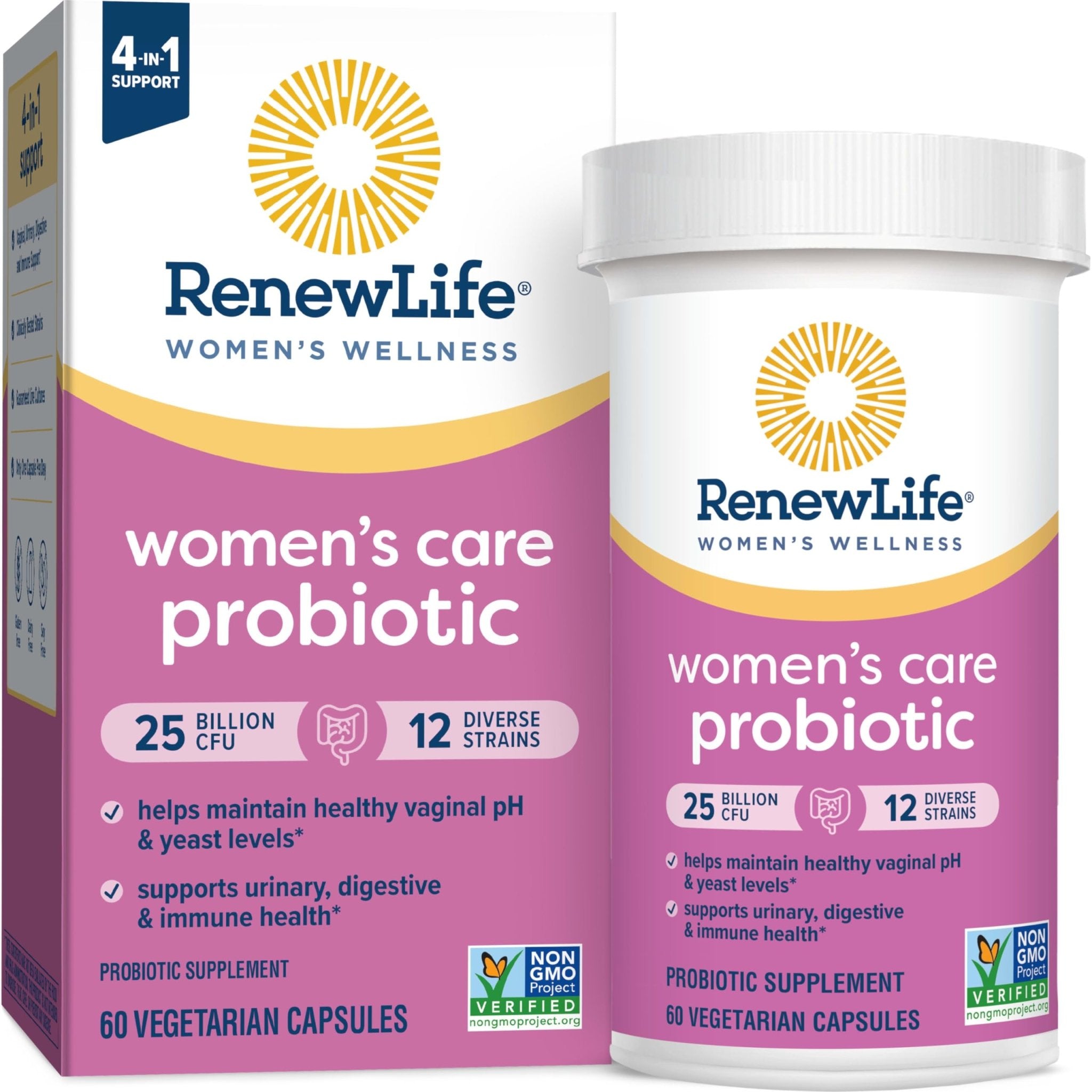Renew Life Women's Probiotic Capsules, Supports pH Balance for Women, Vaginal, Urinary, Digestive and Immune Health, L. Rhamnosus GG, Dairy, Soy and Gluten-Free, 25 Billion CFU - 60 Ct - OzHealthStandard