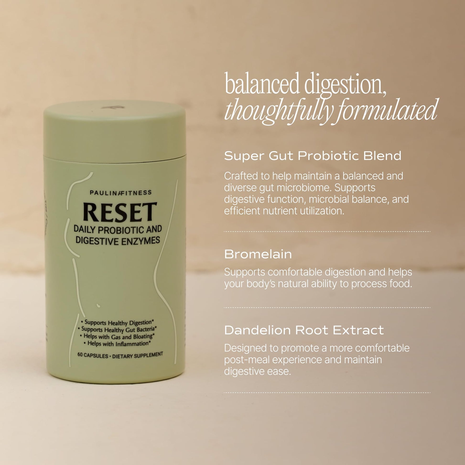 Reset Daily Probiotic + Prebiotic Plant Digestive Enzymes – Advanced Gut Reset for Women - OzHealthStandard