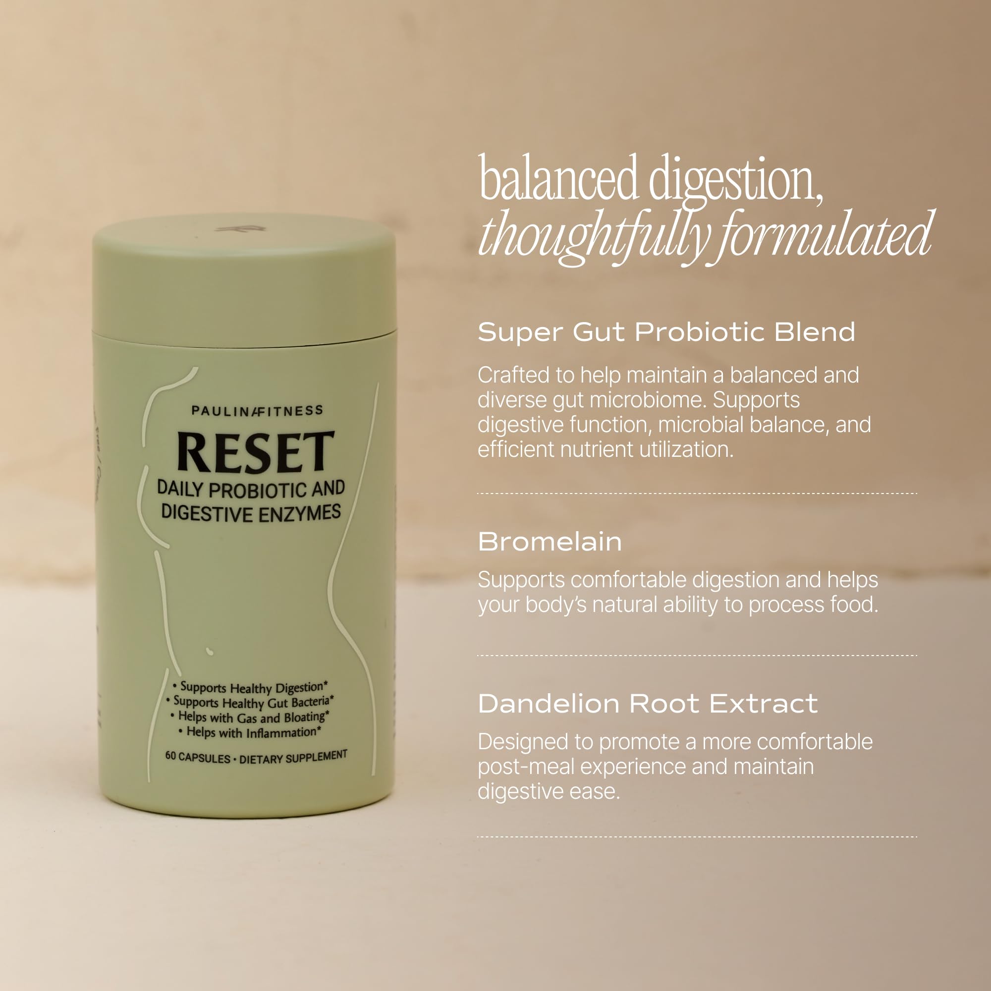 Reset Daily Probiotic + Prebiotic Plant Digestive Enzymes – Advanced Gut Reset for Women - OzHealthStandard