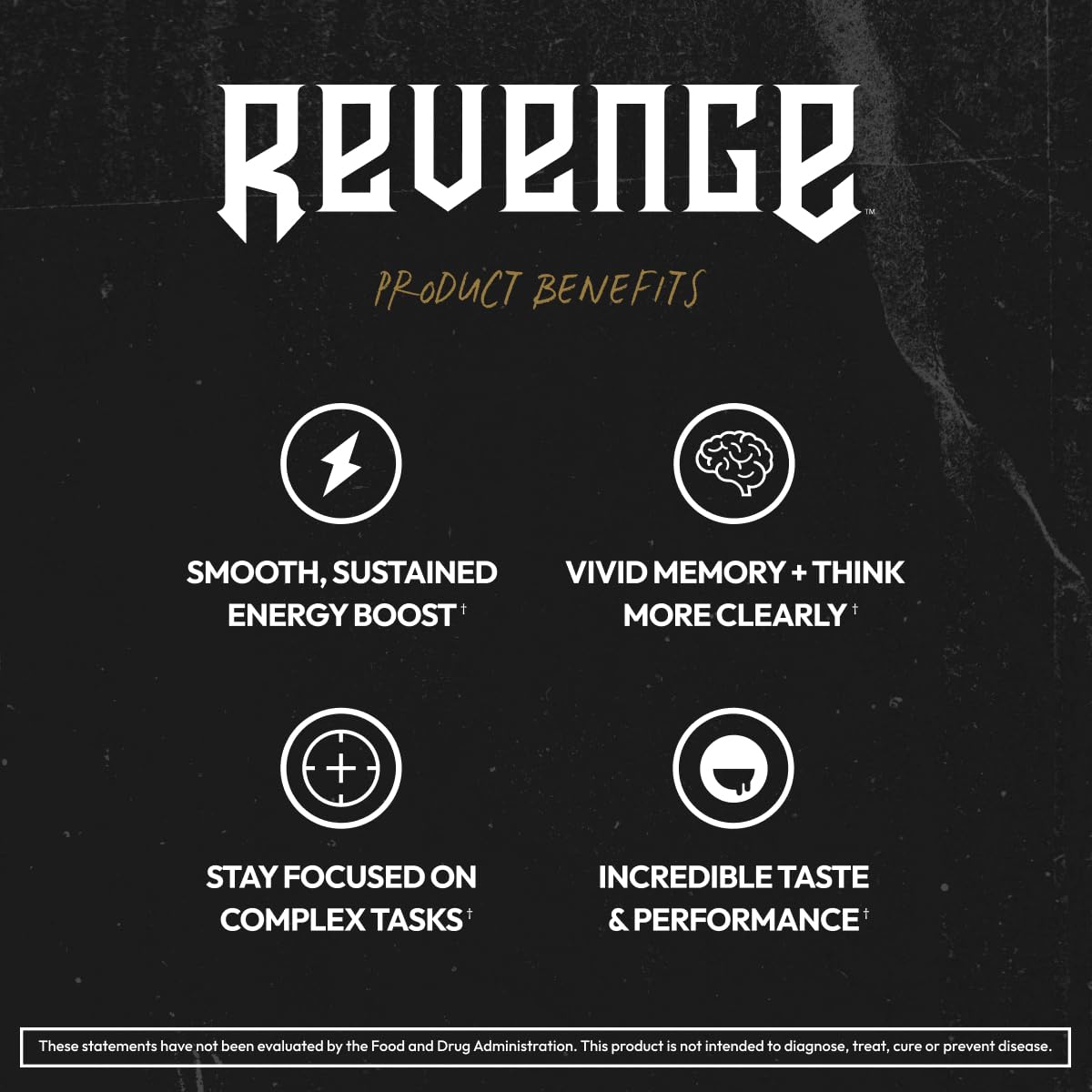 REVENGE BLK FLG Energy Drink Mix – Healthy Coffee Alternative with Natural Caffeine & Nootropics – Focus & Clean Energy Supplement – Sugar Free – 15 On-The-Go Stick Packs - OzHealthStandard