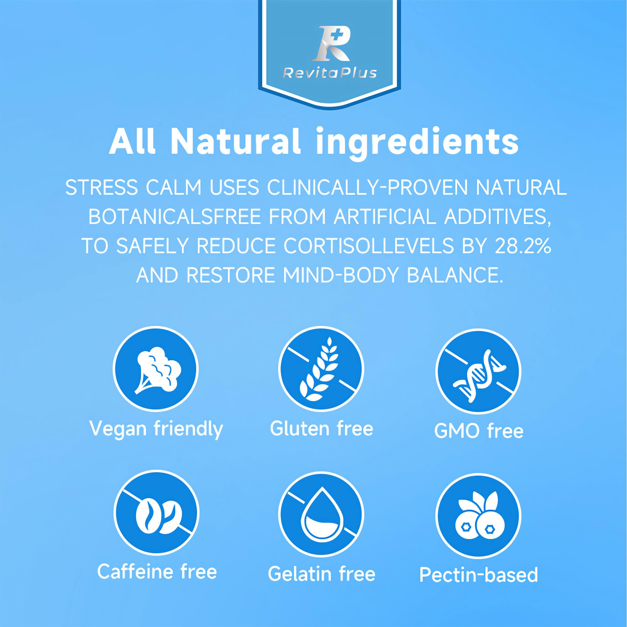 RevitaPlus 8-in-1 Ashwagandha Supplements with B12 B6 Magnesium Maca Zinc Folate, Cortisol Supplements for Women and Men Supports Stress Relief, Sleep, Energy, Focus(90 Capsules) - OzHealthStandard