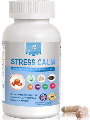RevitaPlus 8-in-1 Ashwagandha Supplements with B12 B6 Magnesium Maca Zinc Folate, Cortisol Supplements for Women and Men Supports Stress Relief, Sleep, Energy, Focus(90 Capsules) - OzHealthStandard