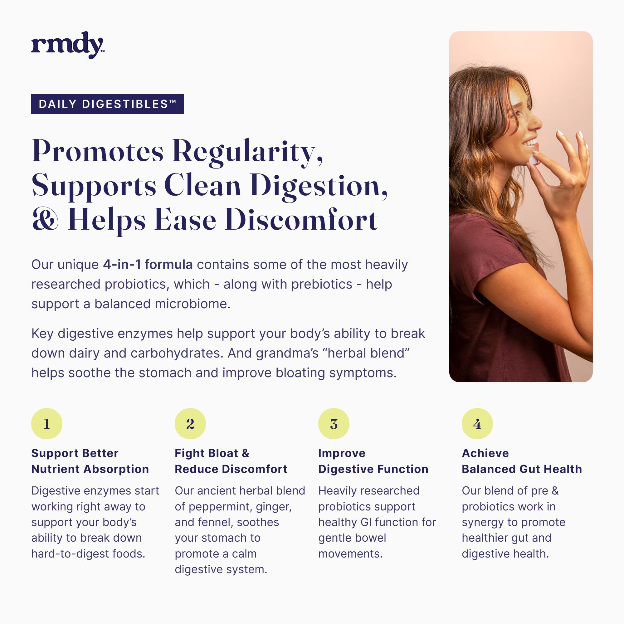 rmdy Constipation, Bloating, & Gas Relief | Relief from Diarrhea, & IBS | Probiotic for Digestive Health & Gut | 30 Capsules - OzHealthStandard