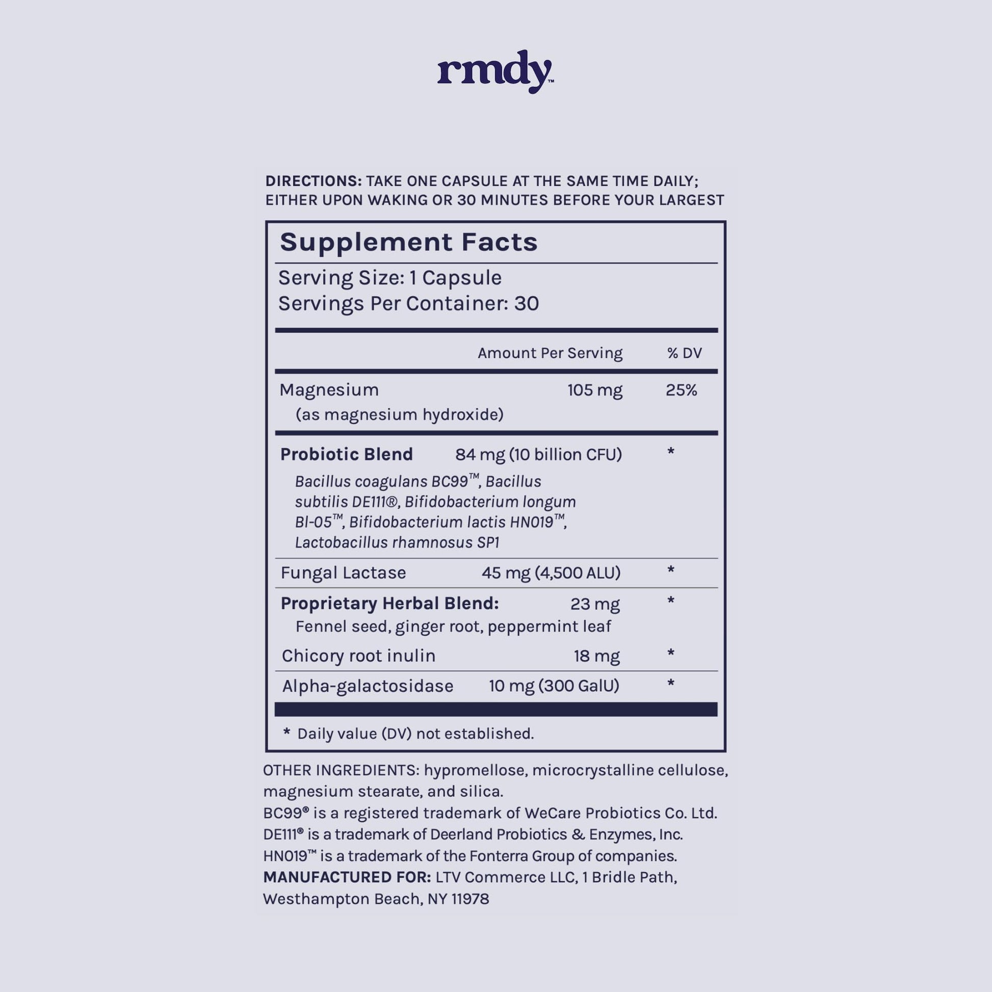 rmdy Constipation, Bloating, & Gas Relief | Relief from Diarrhea, & IBS | Probiotic for Digestive Health & Gut | 30 Capsules - OzHealthStandard