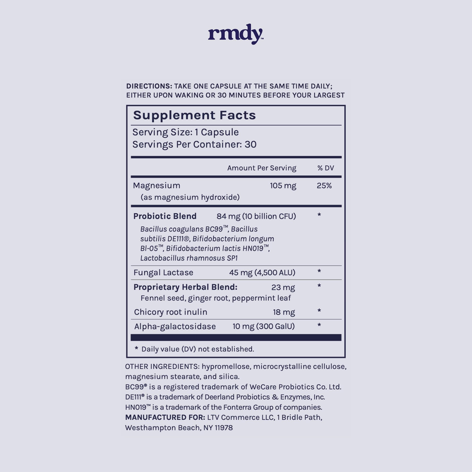 rmdy Constipation, Bloating, & Gas Relief | Relief from Diarrhea, & IBS | Probiotic for Digestive Health & Gut | 30 Capsules - OzHealthStandard