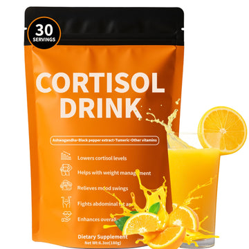 Rulinal Cortisol Drink Powder | Cortisol Supplements for Women | Ashwagandha, L-Theanine, Turmeric Root, Black Pepper Extract for Relax & Focus, Healthy Cortisol Levels, Mental Clarity, Vegan, 6.3oz - OzHealthStandard