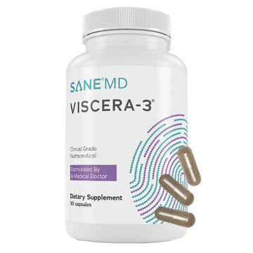 SANE MD - Viscera 3 Postbiotics with Tributyrin - Sodium Butyrate Supplement for Gas and Bloating Relief - Gut Health - IBS & Leaky Gut Butyric Acid Supplement - NSF Certified - 30 Capsules - OzHealthStandard