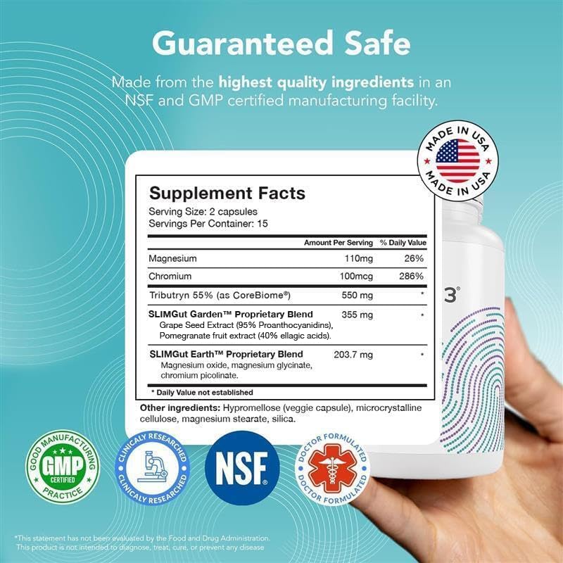 SANE MD - Viscera 3 Postbiotics with Tributyrin - Sodium Butyrate Supplement for Gas and Bloating Relief - Gut Health - IBS & Leaky Gut Butyric Acid Supplement - NSF Certified - 30 Capsules - OzHealthStandard